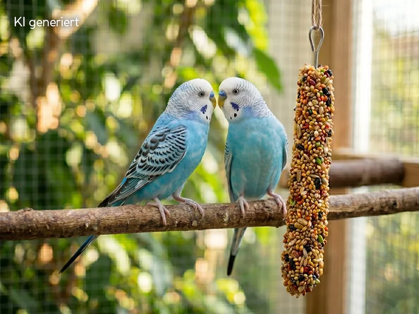 Blaue Wellensittiche